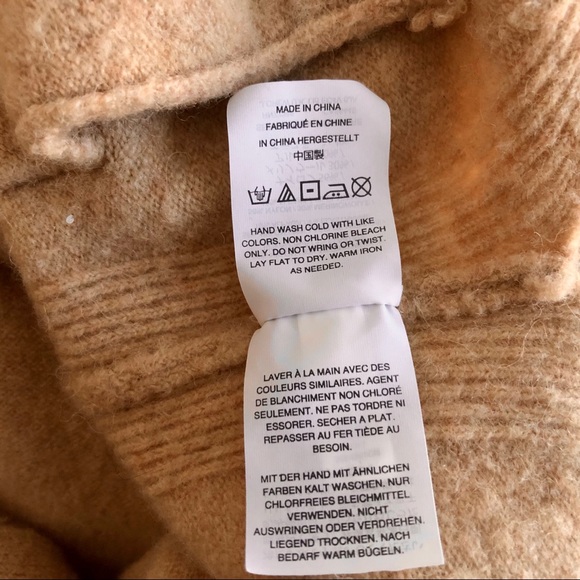 J.CREW VNeck Pocket Tunic Sweater Tan Wool Alpaca - Picture 4 of 5